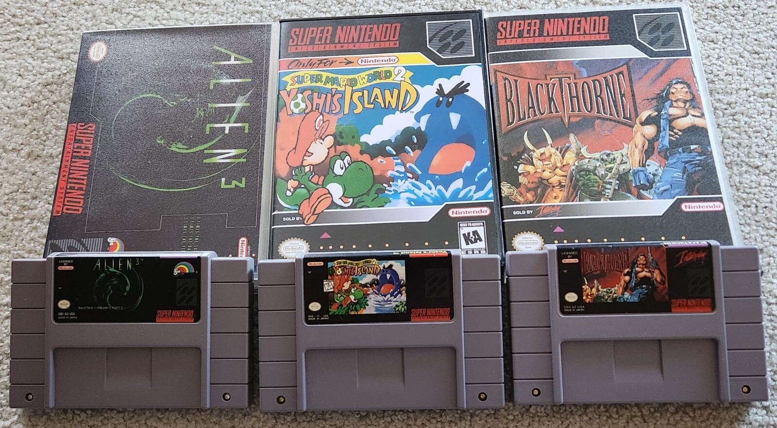 SNES Lot Of 3 Games (Super Nintendo) Super Mario World 2 Yoshi's Island