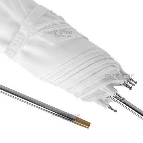 proxistar Durchlichtschirm transparent weiß 123cm, Schirmstange 0,8 cm Ø - Bild 3 von 3