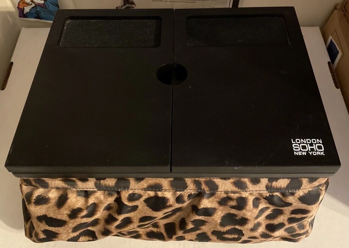 London Soho New York Cheetah Leopard Animal Print Cosmetic Makeup Storage Box