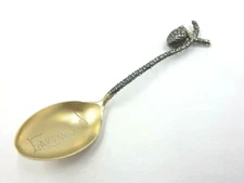 VINTAGE STERLING SILVER LAKEWOOD INSCRIBED NEW JERSEY PINE CONE SOUVENIR SPOON