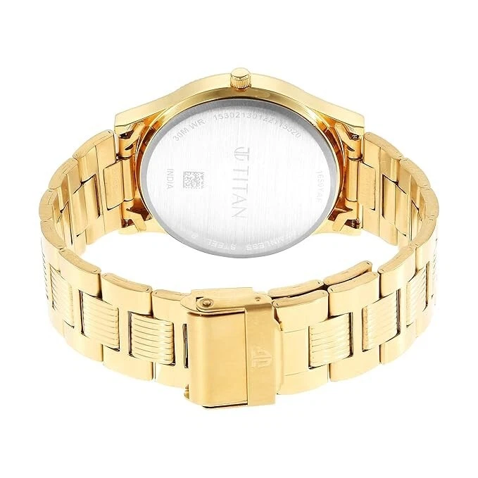 Reloj de cuarzo titanio analógico esfera champán correa de acero inoxidable para hombre-NS1650Y Foto 3 de 4