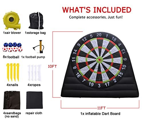 10FT Giant Outdoor Inflatable Soccer Darts Board W/8pcs Soccer Ball & Blower USA - Picture 2 of 8