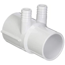 Waterway Plastics 806105121240 2" S X 2" Spigot X (2 Port) 3/4" RB Spa Manifold