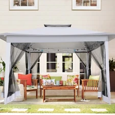 Outdoor Gazebo 11x11 12x12 Heavy Duty Canopy Patio Tent with Mosquito Netting