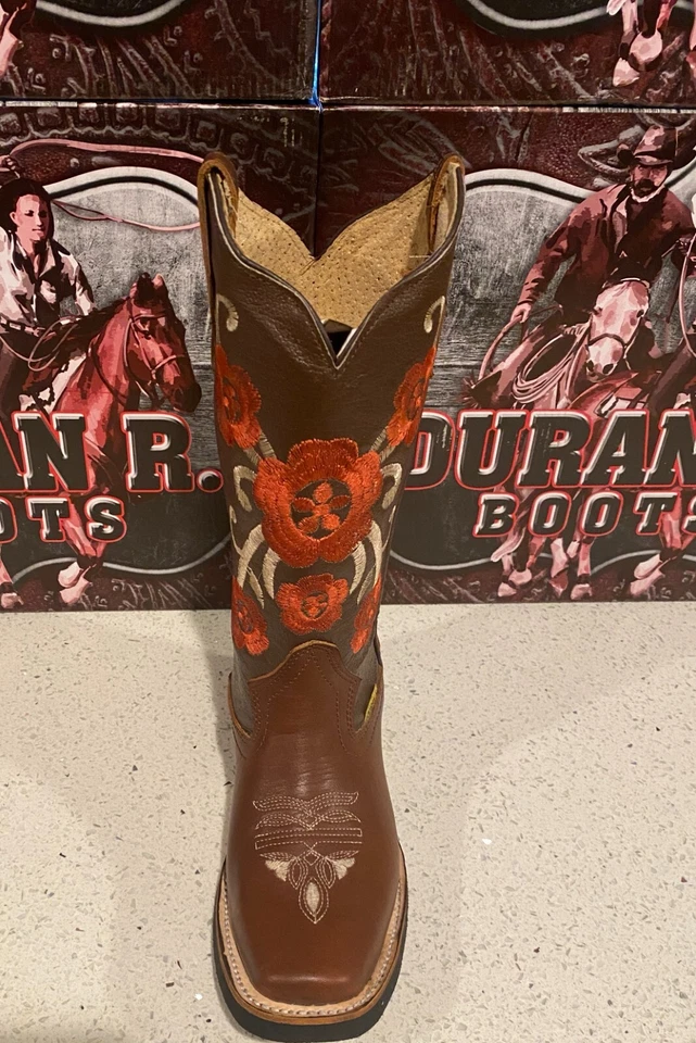 Botas vaqueras de cuero Bota Vaquera de Mujer Western Rodeo punta cuadrada  Foto 2 de 4