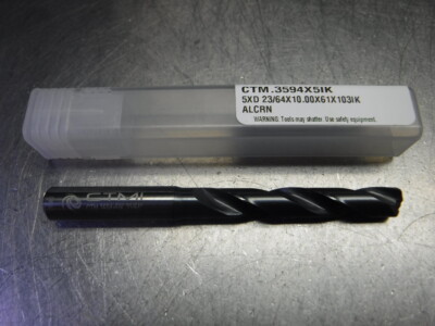 CTMI 23/64'' Coolant Thru Carbide Drill 5xd 23/64x10.00x61x103IK (LOC2956B)