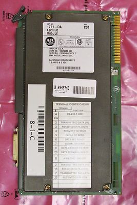 ALLEN BRADLEY Revision C01 ASCII I/O Module 1771 DA