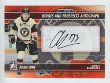 2013-14 ITG HEROES PROSPECTS ADAM ERNE AUTO A-AER H&P AUTOGRAPH Wings Remparts