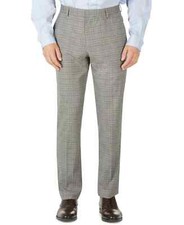 Tommy Hilfiger Men Modern-Fit Stretch Check Dress Pants Gray SZ 34W X 32L $95