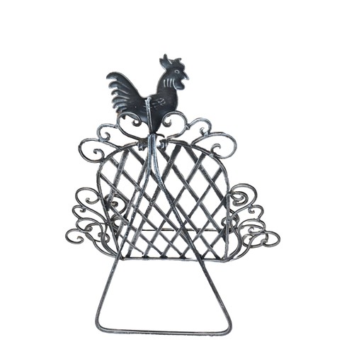 Bookstand Book Holder W/Chicken Top Farmhouse Antiqued Silver Metal 13” X 12” - Imagen 3 de 9