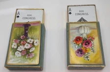 Vintage Congress Playing Csrds Cell-u-tone Finish in box 2 decks *NO JoKERS*