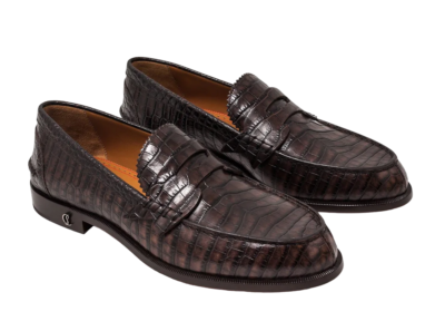 Christian Louboutin No Penny Flat Brown Expresso Croc  display picture 3