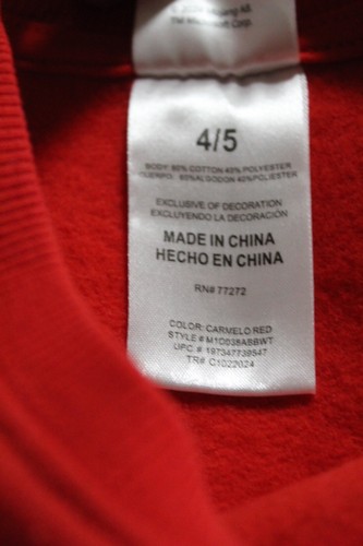 Minecraft Christmas Red Sweatshirt Kids Size 4/5 - Picture 3 of 5