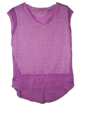 Calvin Klein Performance Top Women M Purple V-Neck Cap Sleeve