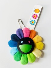 Takashi Murakami Flower Kaikai Kiki Keychain Rainbow Black badge Size 3.1in New