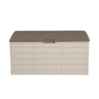 75Gallon Resin Deck Box Storage Patio Garden Yard Waterproof with Wheels Outdoor