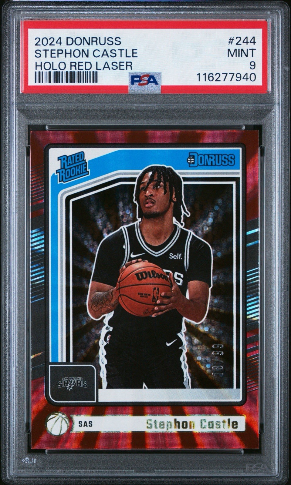 Stephon Castle 2024 Panini Donruss #244 Holo Red Laser Rated Rookie /99