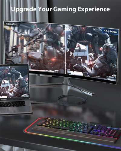USB C DisplayPort 1.4 Kabel 8K@60Hz Stouchi 4K@144Hz/120Hz 5K@60Hz 2K@240Hz - Afbeelding 4 van 24