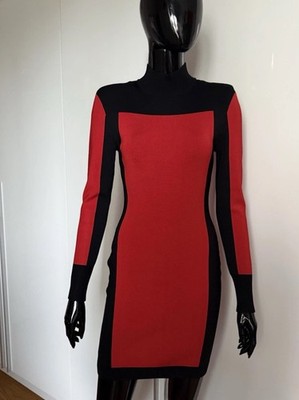 BALMAIN X H&M Mini Kleid Strickkleid Rot Schwarz S Knit Dress Full Set Neu