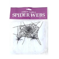 White Stretchy Cobweb Spider Web Halloween Scary Party Haunted House Prop 1pc