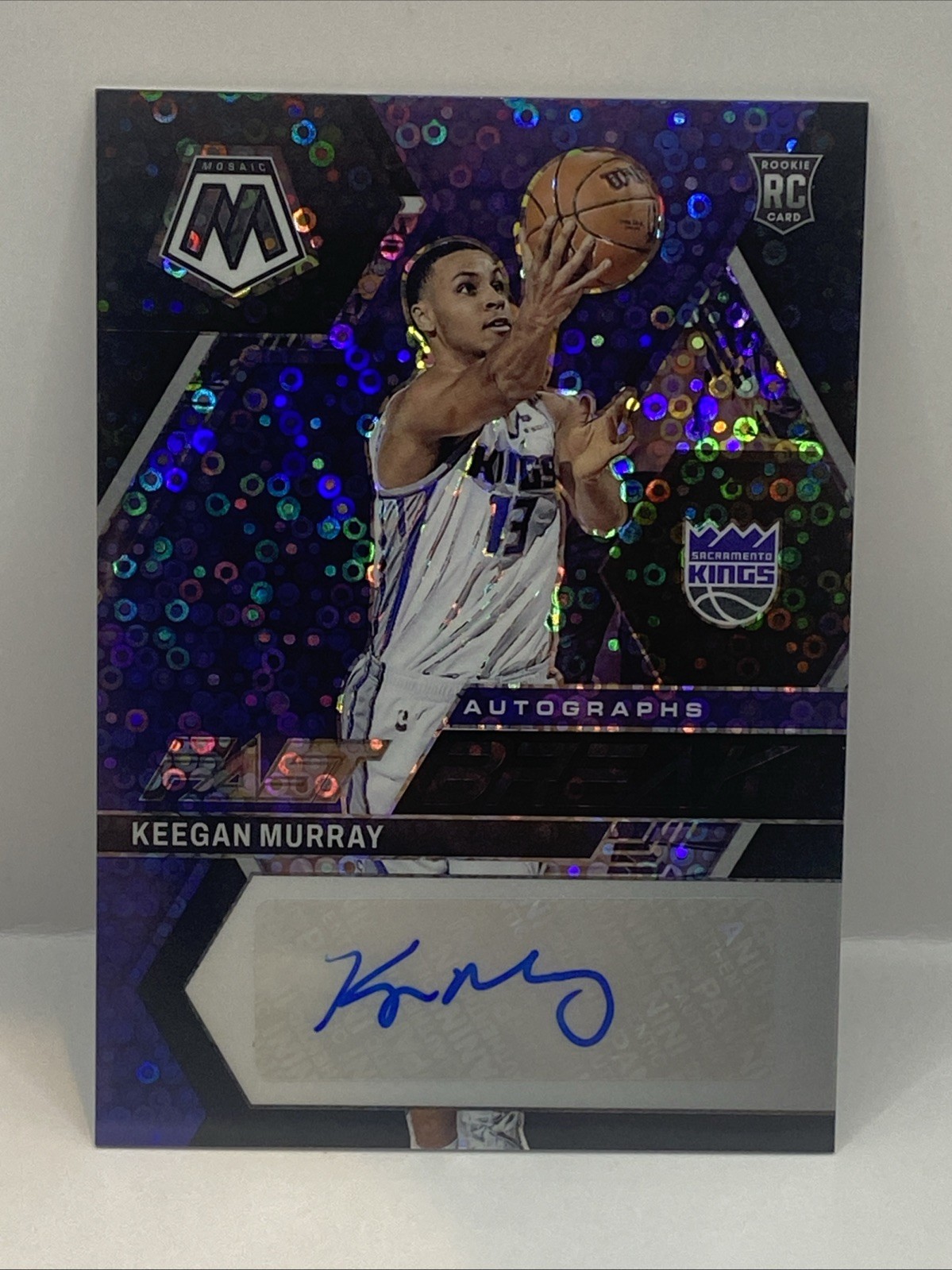 2022-23 Panini Mosaic Fast Break Black Prizm #1/1 Keegan Murray Rookie Auto SSP