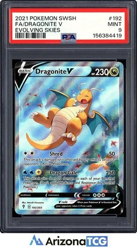 Pokemon 2021 Dragonite V 192/203 Alt Art Evolving Skies PSA 9