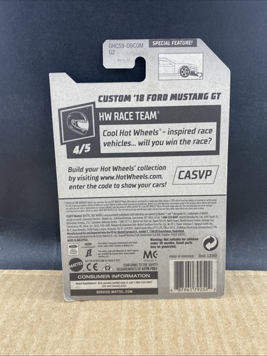 Hot Wheels HW Race Team Custom '18 Ford Mustang GT 4/5, PIÙ OGGETTI SPEDIZIONE $1 - Foto 3 di 3