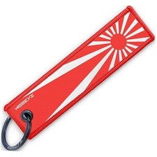 Rising Sun Keychain for Japanese Cars - Tuner Culture Key Tag, JDM Red