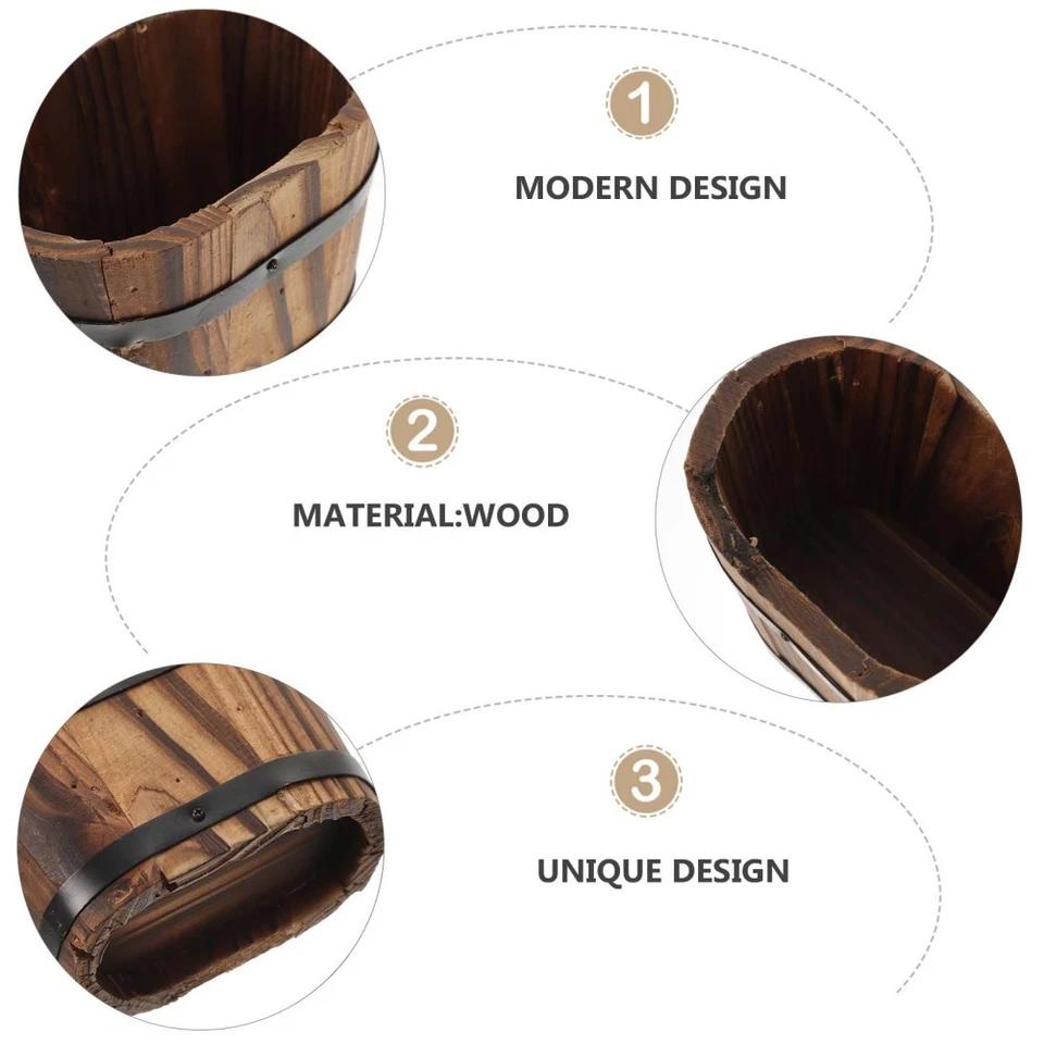  Maceta de madera de escritorio maceta maceta pequeña planta artificial Foto 2 de 4