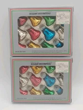 24 Vintage Mercury Glass Bell Christmas Feather Tree 1" NOS