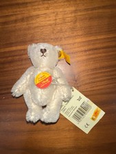 Steiff Original Teddy Bear 10 cm White Genuine Mohair Button - 420