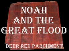 TORAH SCROLL BIBLE VELLUM MANUSCRIPT FRAGMENT 300 YRS YEMEN  "THE GREAT FLOOD"
