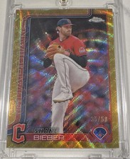 Topps 2025 Chrome Shane Bieber #13 Cleveland Guardians Serial Numbered /50