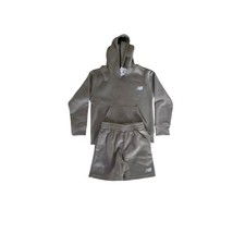 New Balance Kids Set Hoodie Shorts M 5/6 Gray Athletic Outfit NWT