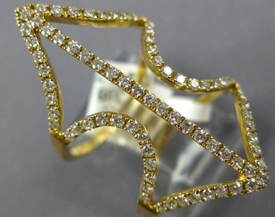 ESTATE LARGE .71CT DIAMOND 18KT YELLOW GOLD 3D ANCHOR LOVE RING