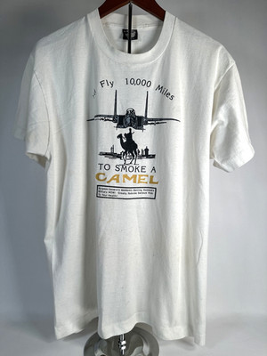 Vintage 80s Camel  I'd Fly 10,000 Miles To Smoke A Camel  Shirt Size XL