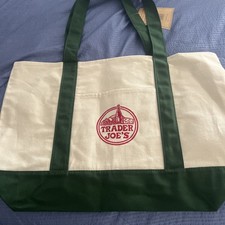 Trader Joe  s Bag Canvas Reusable Heavy Cotton Basic Style Shopping Green Large