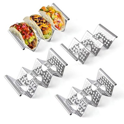 Chbuuero Taco Holders Set of 4, Stand, Stainless Steel Holder,... 
