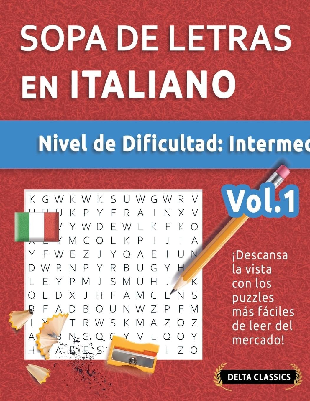 Delta Classics Sopa de Letras En Italiano - Nivel de Dificultad (Tascabile)