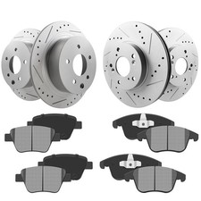 Brake Kit - Drilled Slotted Brake Rotors Ceramic Brakes Pads Replacement
