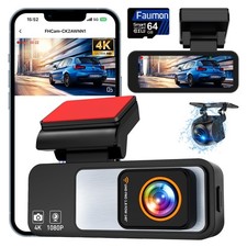 Dash Cam Front and Rear,4K 1080P Dual Dash Camera for Cars Built-in 5G WiFi w...