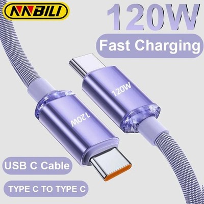  NNBILI 120W USB-C Fast Charging Cable Type-C Data Cord for Samsung Xiaomi 