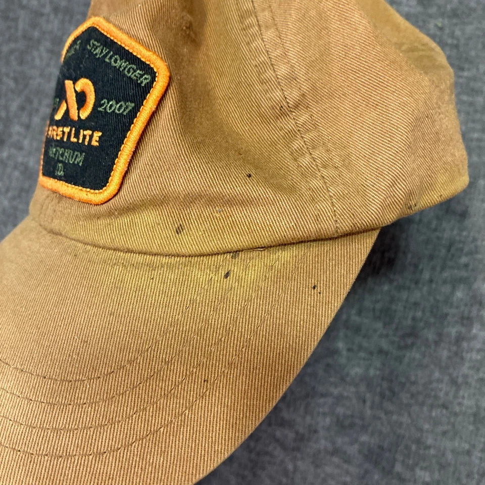 First Lite Mens Tan Hunting Dad Patch Leather Strapback Hat - Image 2 of 4