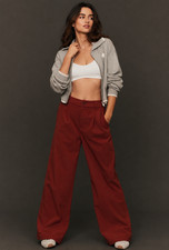 ANTHROPOLOGIE VARLEY Women s SMALL New Pants Floris Wide Leg 29.5 Corduroy Red