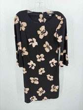 Pre-Owned Tommy Hilfiger Black Size 4 Floral Short Long Sleeve Dress