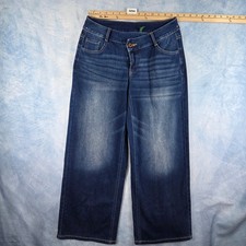 Halara Women Dark Wash Wide Leg Denim Jeans Blue Size L 3254