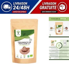 Psyllium Blond Bio Bioptimal Cosses 500g Fibres Transit Coupe-Faim