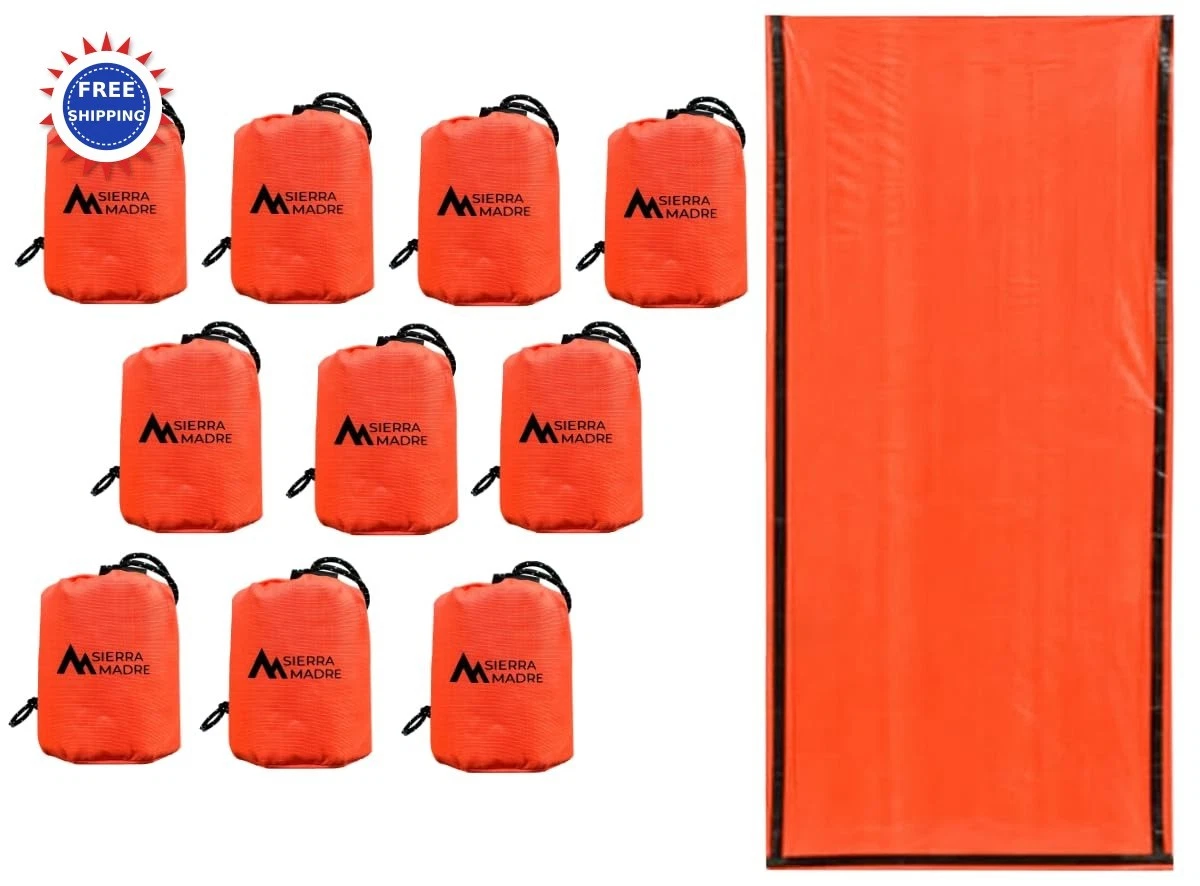 Emergency Sleeping Bag 10 Pack Waterproof Mylar Thermal Bivy Sack Sierra Madre
Opens in a new window