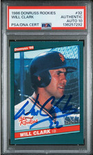 1986 Donruss the Rookies Will Clark Signed Baseball Card 32 PSA/DNA 10 Certified
