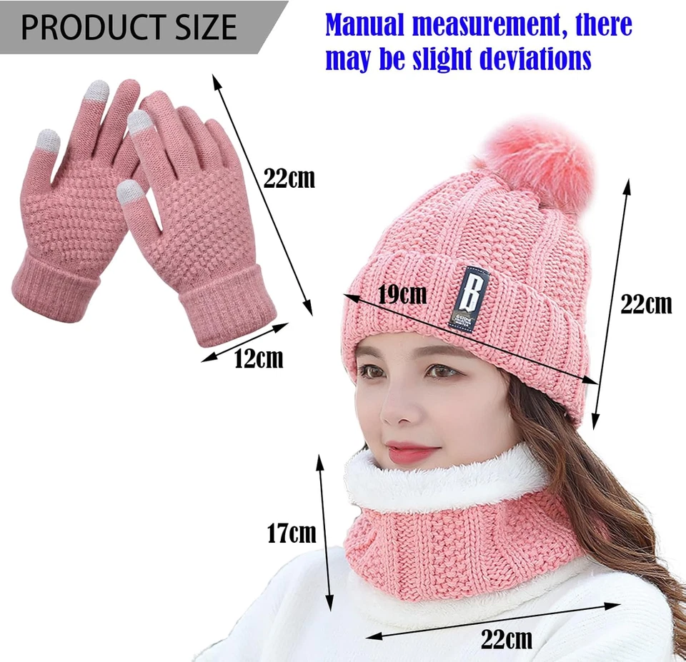 Cappello Donna Invernale E Guanti Sciarpa Set, Cappello E Sciarpa Donna, Sciarpa - Immagine 2 di 4